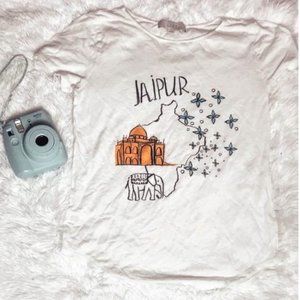 Ann Taylor Loft Jaipur India Graphic Print Tee
